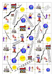 English Worksheet: Snakes & Ladders Board Game - Self Introduction Phrases