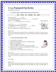 English Worksheet: Song Pumped-Up Kicks - Foster The People with Reading Text