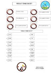 English Worksheet: What time is it?