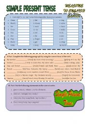 English Worksheet: SIMPLE PRESENT TENSE 