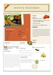 English worksheet: Test Fruit and Vegetable