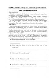 English Worksheet: reading quiz