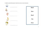 English worksheet: Body - matching test