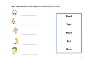 English Worksheet: Body - matching test