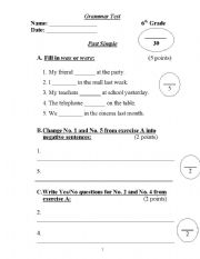 English worksheet: Past Simple 