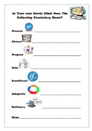 English worksheet: Computer Vocabulary