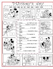 English Worksheet: Mickeys day