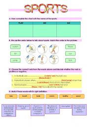 English Worksheet: Sports