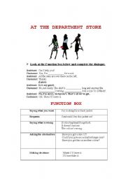 English Worksheet: At the department store