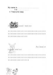 English Worksheet: All living things need water