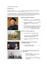English Worksheet: Columbus Day