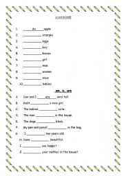 English worksheet: A/AN/SOME