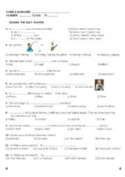 English Worksheet: simple past quiz