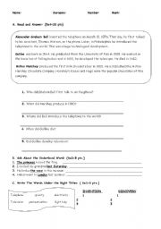 English Worksheet: An exam on Simple Past