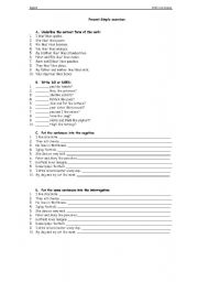 English Worksheet: Present  simple exercises