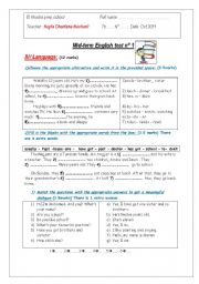 English Worksheet: EXAM 7th form