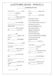 English Worksheet: Song: Friday I´m in love