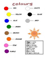 English Worksheet: colours/ numbers