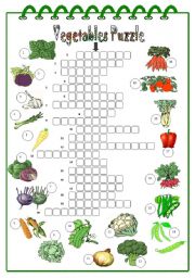 Vegetables Crossword