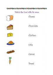 English worksheet: Match the food with its name