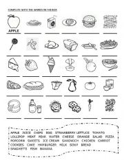 English Worksheet: Food