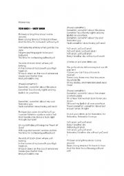 English worksheet: You and I Lady Gaga