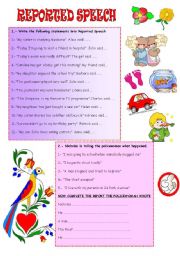 English Worksheet: REPORTED SPEECH: STATEMENTS