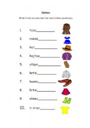 English worksheet: Write in the correct order