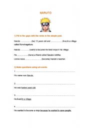 English worksheet: Simple past - naruto