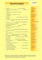 English Worksheet: Word formation - miscellaneous