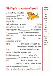 English Worksheet: Nellys unusual pet