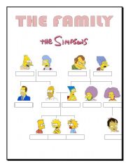 English Worksheet: Family tree  (The Simpsons)