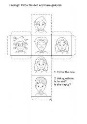 English Worksheet: Feelings Dice