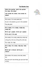 English Worksheet: The Weather Song