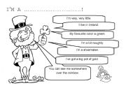 English Worksheet: IM A LEPRECHAUN!