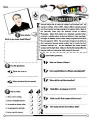 English Worksheet: RC Series Famous People Edition_06 Thomas Edison (Fully Editable) (RE-UP)