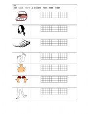 English worksheet: Body