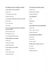 English Worksheet: Quiz Freq Adv