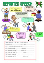 English Worksheet: REPORTED SPEECH