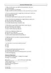 English Worksheet: restaurant
