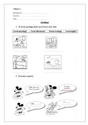 English Worksheet: greetings