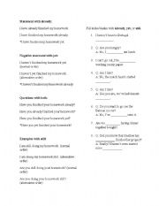 English Worksheet: Already and Yet