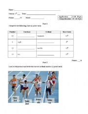 English worksheet: Ordinal Numbers