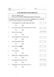 English Worksheet: Identifying Adjectives