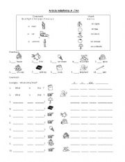 English Worksheet: Article: A-AN