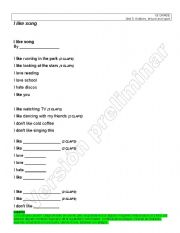 English Worksheet: i like