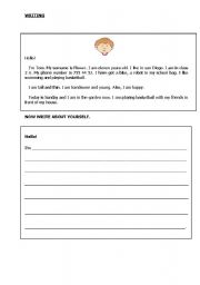 English Worksheet: Reading and Writing about yourself