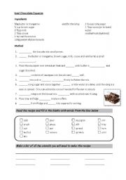 English Worksheet: Cooking instructions - Iced Chocolate Squares