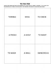 English worksheet: Game. Tic-tac-toe