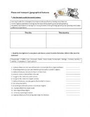 English worksheet: places and transport 